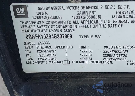 2004 Chevrolet Suburban 1500 Lt from USA, damaged, VIN 3GNFK16Z94G307899